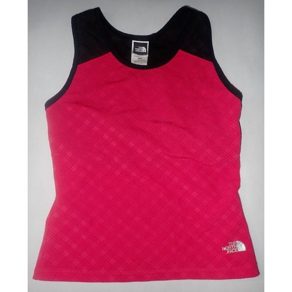 The North Face Vapor Wick Cropped Tank Top Women M Red‎ Black Gorpcore Athletic - Picture 1 of 5